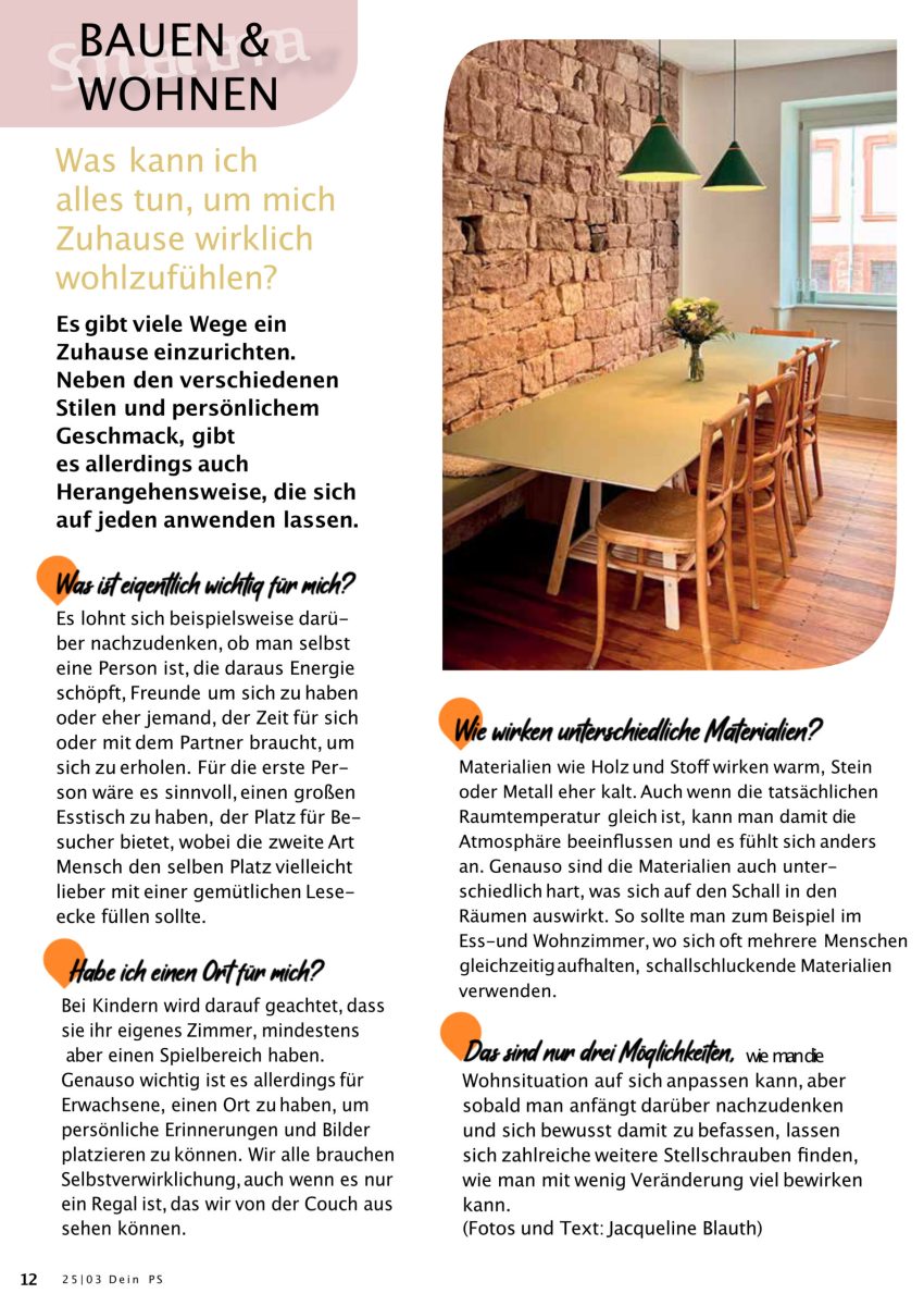 Bauen&Wohnen Was kann ich alles tun, um mich Zuhause wirklich wohlzufühlen?